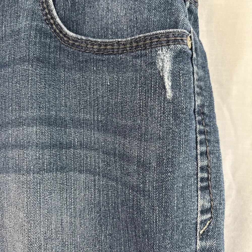 LEI Ashley Skinny Jeans Womens 17 Reg Blue Embroidered Pocket Low Rise Denim